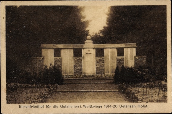 KP Uetersen w Holsztynie, cmentarz honorowy poległych w wojnach światowych 1914-1920