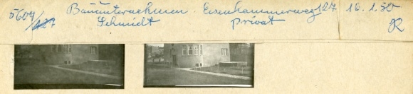 Contact print photos Berlin Reinickendorf, construction company Schmidt, Eisenhammerweg 127 2 photos approx. 2x4cm
