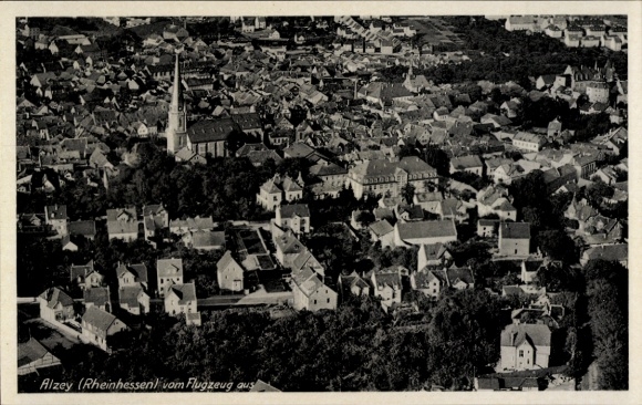 Postcard Alzey in Rheinhessen, aerial photograph