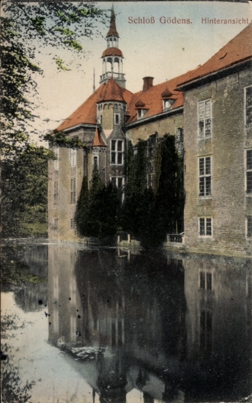 Postcard Sange in Friesland, Gödens Castle, rear view, water side