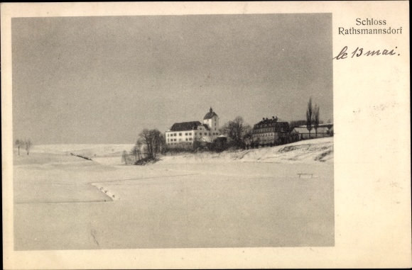 Ak Rathsmannsdorf Windorf in Neder-Beieren, kasteel in de winter
