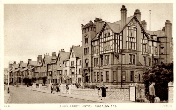 Postcard Rhos on Sea Wales, Rhos Abbey Hotel