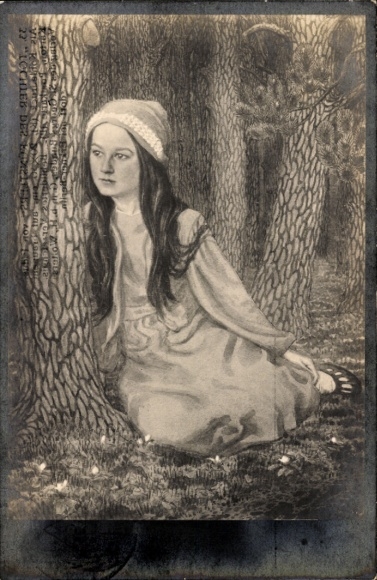 Art Nouveau-kunstenaar Ak Fidus, dochter van de kunstenaar