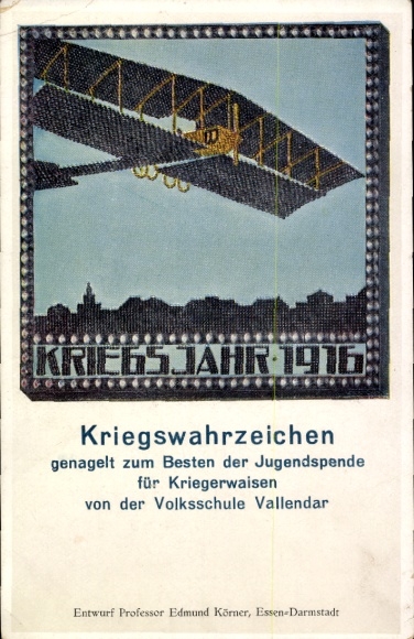 Postcard War Landmark, youth donation for war orphans from the Vallendar elementary school