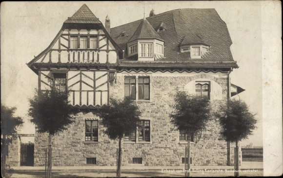Art Nouveau PC Karlsruhe in Baden, Villa corner Simonstrasse, Eisenlohrstrasse, builder Prof. Billing