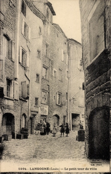 Postcard Langogne Lozère, Le petit tour de ville