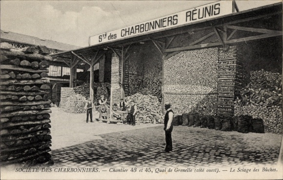 Ansichtkaart Parijs XV Vaugirard, Société des Charbonniers, bouwplaatsen 43 en 45, Quai de Grenelle