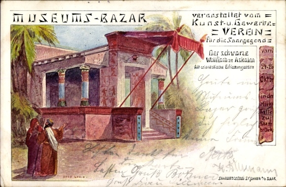 Artists Postcard Saarbrücken, Museum Bazaar, Arts and Crafts Association, The Black Whale of Askalon