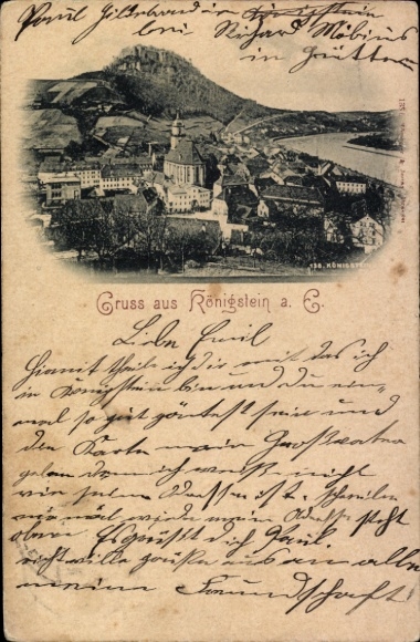 Ak Königstein an der Elbe Sächsische Schweiz,  mit Landschaft, Portraits, Grüße aus Königstein a.