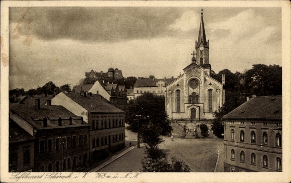 Postcard Schöneck im Vogtland, Church