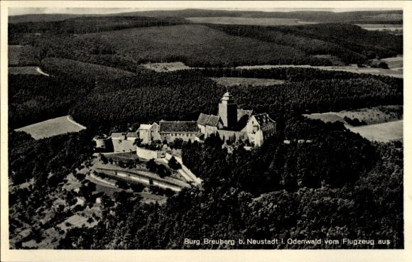 Ansichtkaart Neustadt Breuberg in het Odenwald, kasteel Breuberg, luchtfoto