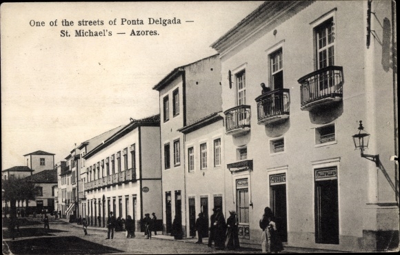 Ak Ponta Delgada Sao Miguel Azoren, St. Michaels, Straßenpartie