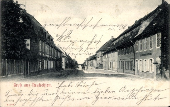 Ak Neufreistett Freistett Rheinau in Baden, Straße
