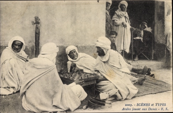 Postcard Scenes and Types, Arabs Playing Checkers