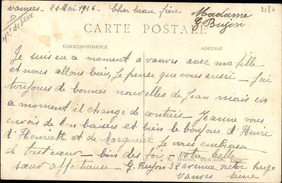 Postcard Vanves Hauts de Seine, Rue Raspail and the new post office