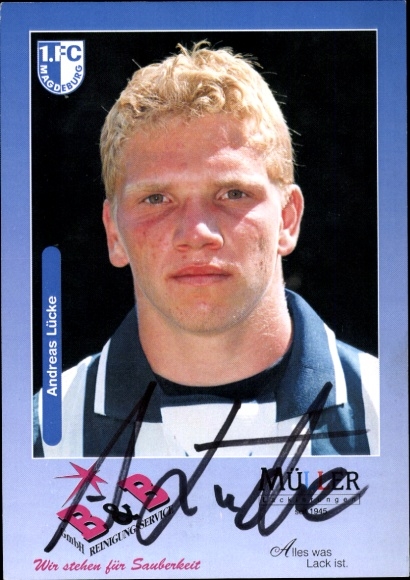 Autogrammkarte Fußballer Andreas Lücke, 1. FC Magdeburg, Autogramm