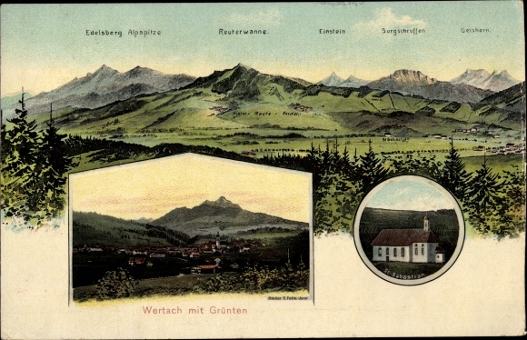 Artist PC skins, Eugen, Wertach im Allgäu, general view, Grünten, St. Sebastian