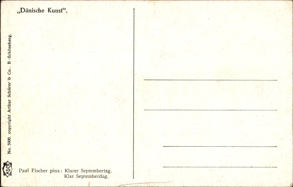 Artist Postcard Fischer, Paul, Clear September day, family, rowing boat, swans