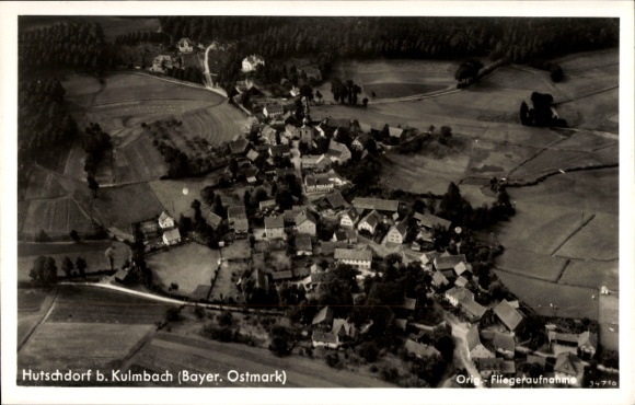 Postcard Hutschdorf Thurnau in Upper Franconia, aerial photograph