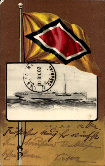 Passepartout PC Reichspostdampfer Kanzler, DOAL