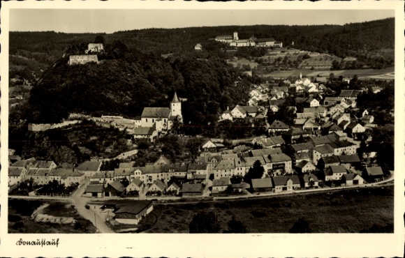 Postcard Donaustauf in the Upper Palatinate, aerial photograph