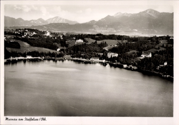 Ak Murnau am Staffelsee in Oberbayern, Fliegeraufnahme