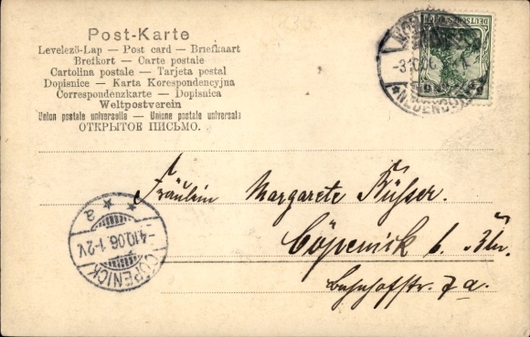 Letters Postcard Potsdam, city views, castle, windmill