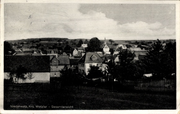Postcard Niederwetz Schöffengrund in Hesse, general view