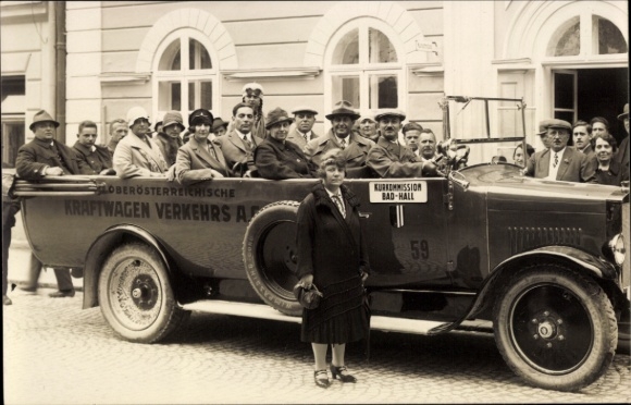 Foto Ak Bad Hall, Autobus, Kurkommission, Oberösterreichische Kraftwagen Verkehrs AG