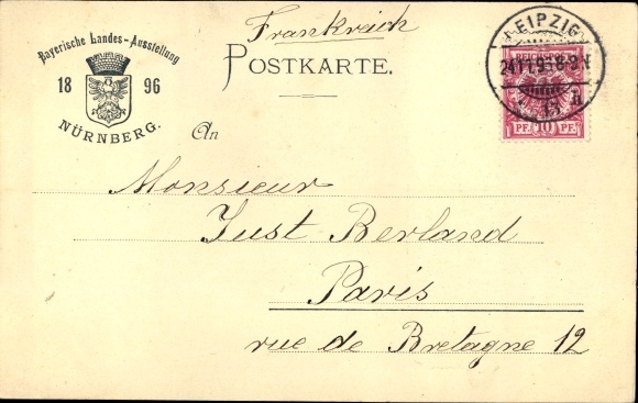Chromo-Litho Nuremberg in Middle Franconia, Bavarian State Exhibition 1896