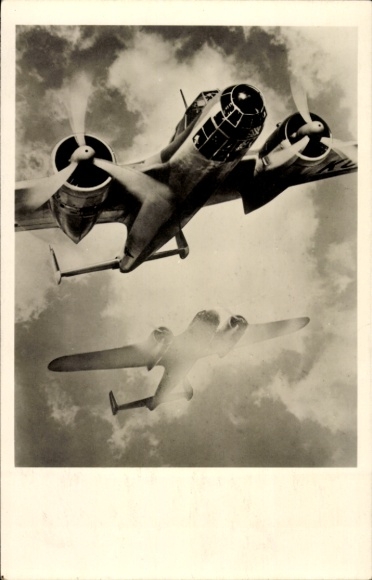 Postcard fighter aircraft Dornier Do 17, German Wehrmacht, Luftwaffe