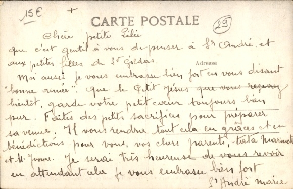 Postcard Landerneau Finistère, blessing of the school, banquet hall