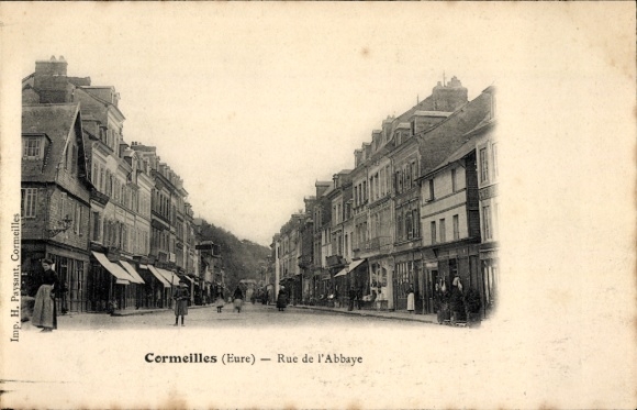 Postcard Cormeilles, Rue de Abbaye