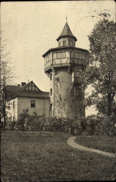 Postcard Tannenfeld Löbichau in Thuringia, spa house, water tower