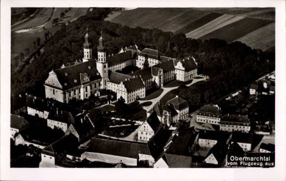 Postcard Obermarchtal in Württemberg, aerial photograph