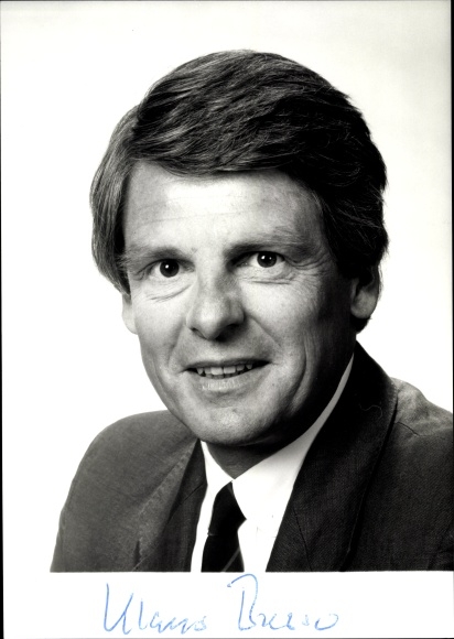 Postcard journalist and presenter Klaus Bresser, autograph