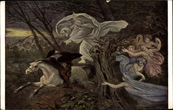 Artist PC Schwind, Moritz von, The Erlkönig, Ackermann 2175, father with the child