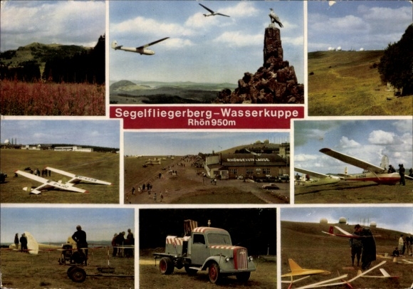 Ak Segelflieger, Berg Wasserkuppe, Flughafen, Modelle