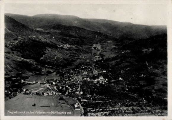 Postcard Kappelrodeck in the Black Forest, aerial photograph