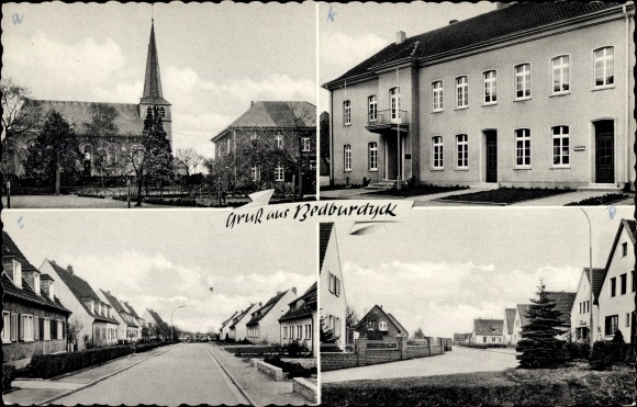 PC Bedburdyck Jüchen North Rhine-Westphalia, partial views, church