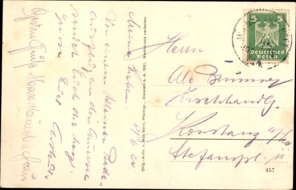 Postcard Stegen Inning am Ammersee, brewery and restaurant