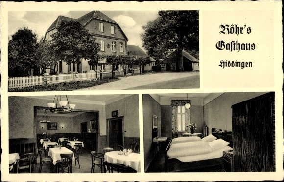 Postcard Hiddingen Visselhövede in Lower Saxony, Röhr&#39;s inn