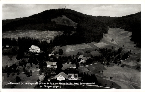 Postcard Schweigmatt Raitbach Schopfheim in Baden, aerial photograph, Hohe Möhr