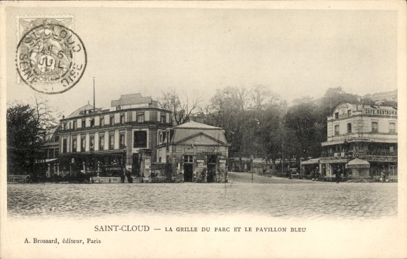 CPA Saint-Cloud Hauts-de-Seine, La Grille du Parc et le Pavillon Bleu