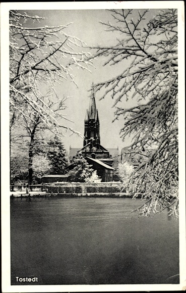 PC Tostedt in Lower Saxony, church, winter