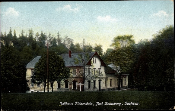 Ak Bieberstein Reinsberg in het district Midden-Saksen, douanekantoor Bieberstein, herberg