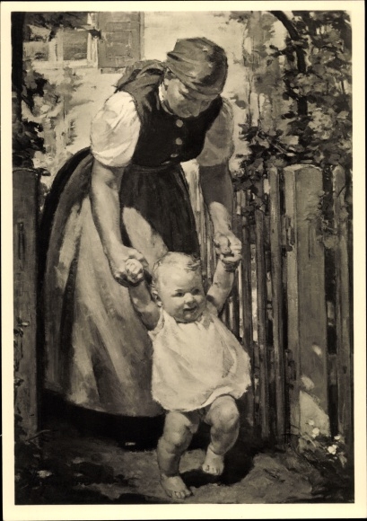 Artist PC Heymann, Richard, The first steps, mother with toddler, HDK 141