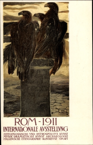 Artist Postcard Roma Rom Lazio, International Exhibition of Contemporary and Retrospective Art 1911