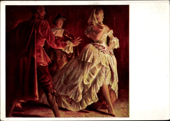 Künstler Ak Engelhard, J., Begegnung, HDK 267, Frau im weißen Kleid