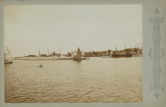 Cabinet photo Bornholm Denmark, Hammeren harbour, 1896